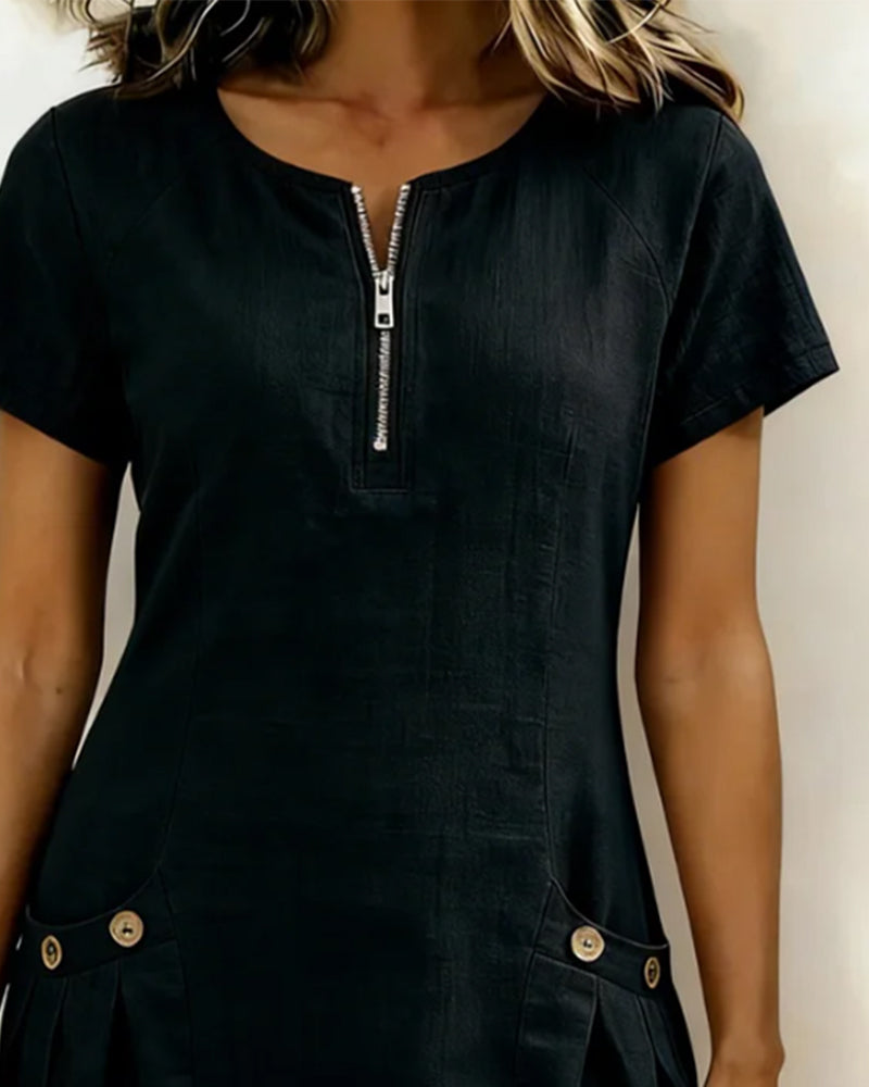 Mabel | Cotton Ease Zip Dress