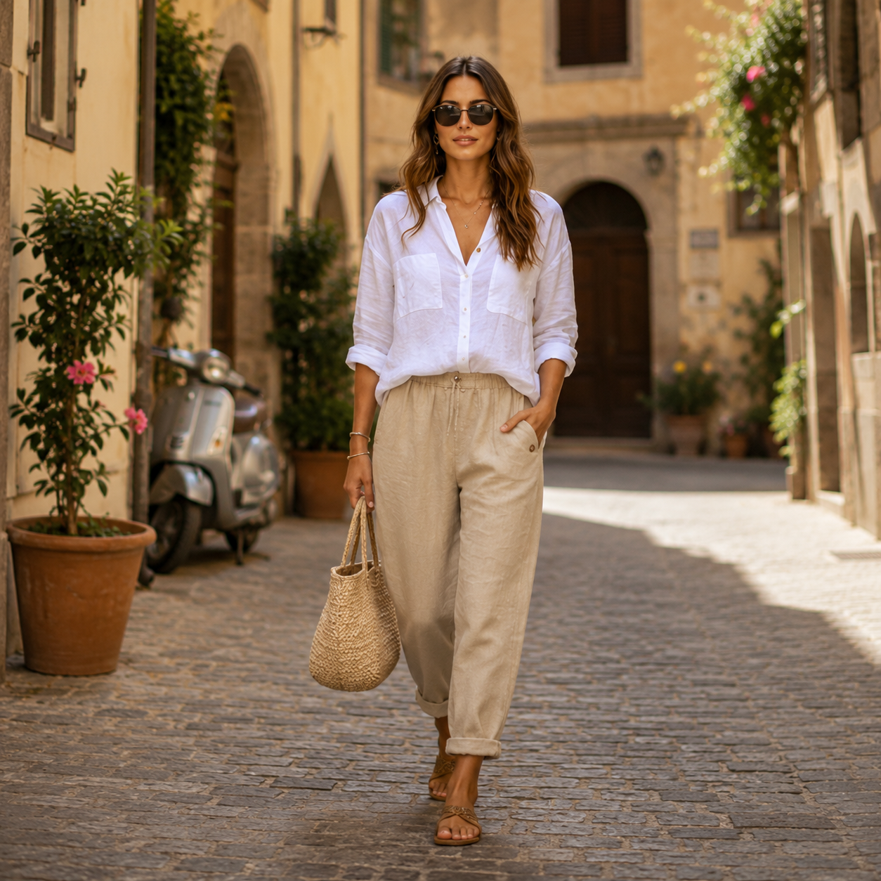 Maya | Coastal Linen Comfort Trousers