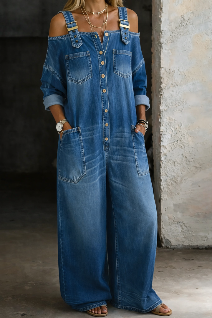 Elodie | Parisian Denim Jumpsuit