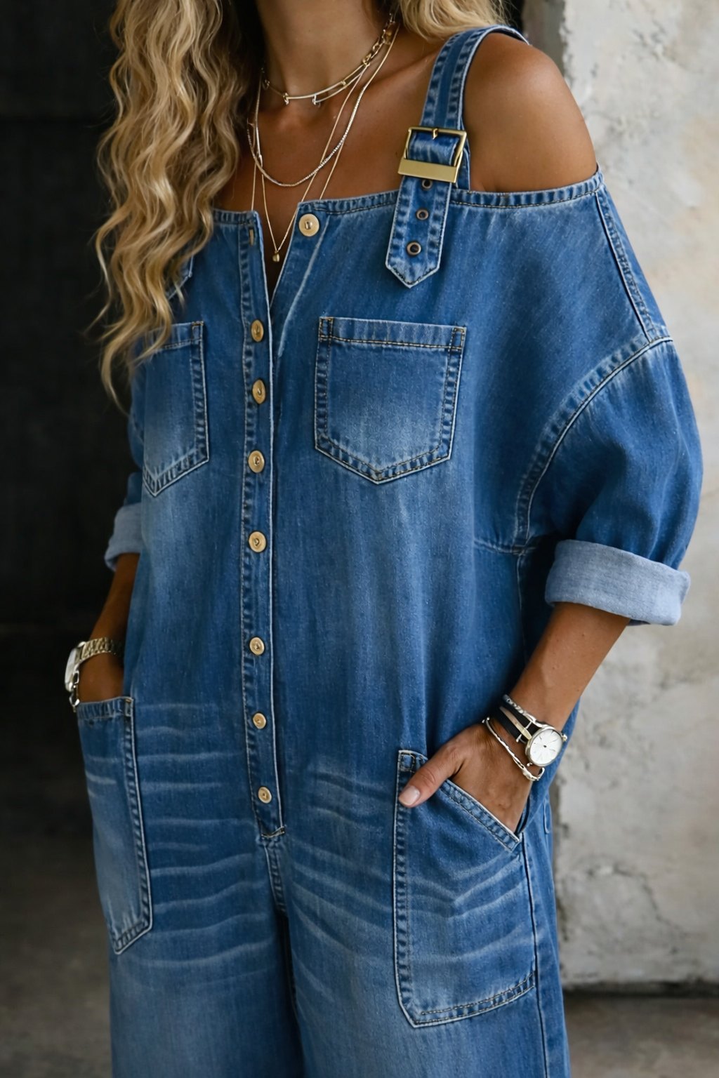 Elodie | Parisian Denim Jumpsuit