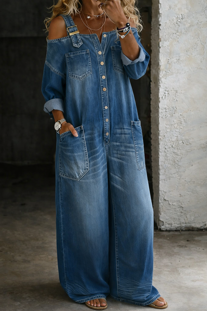 Elodie | Parisian Denim Jumpsuit