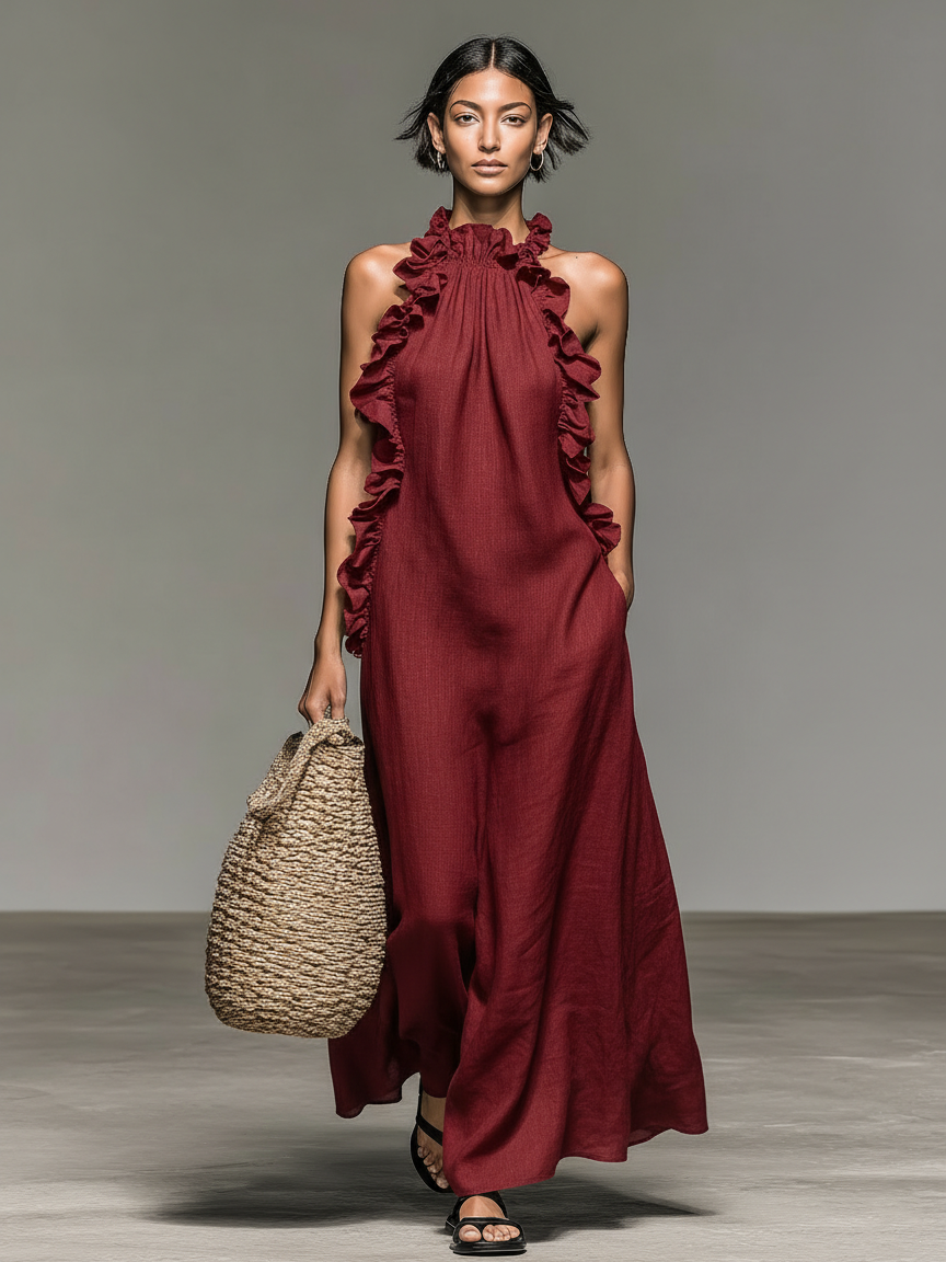 Luna | Flowing Ruffle Maxi Dress