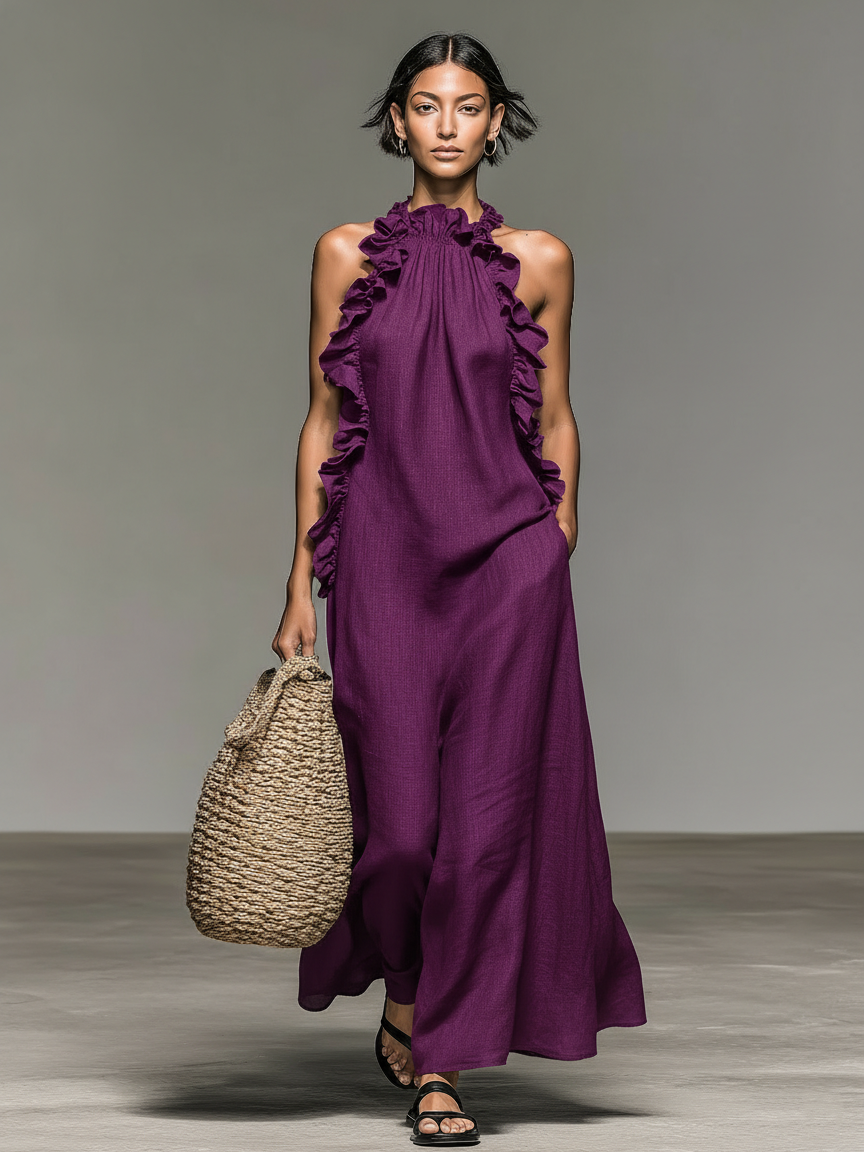 Luna | Flowing Ruffle Maxi Dress
