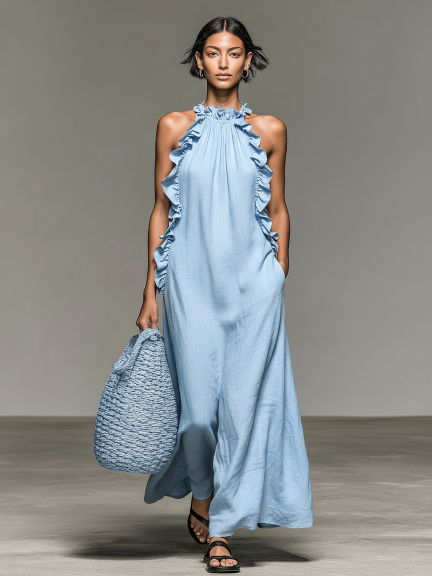 Luna | Flowing Ruffle Maxi Dress