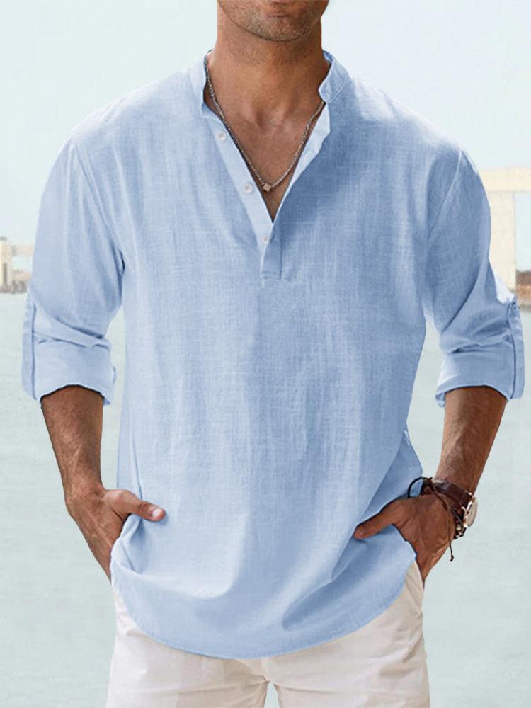 Adrian | Coastal Linen Popover Shirt