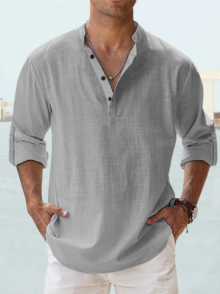 Adrian | Coastal Linen Popover Shirt