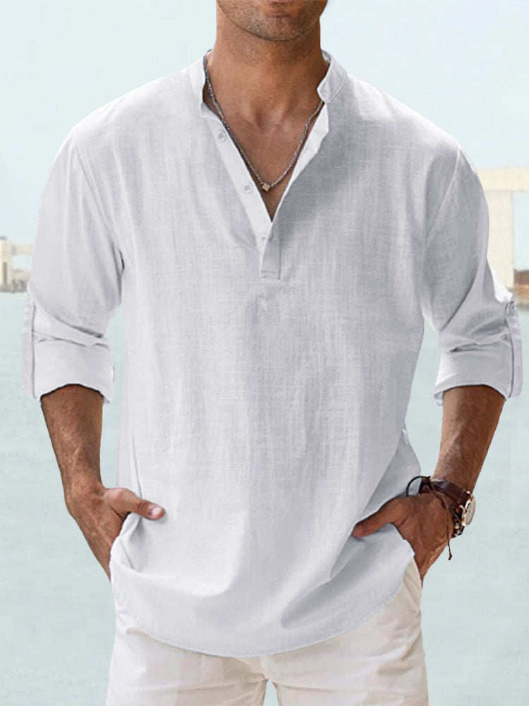Adrian | Coastal Linen Popover Shirt