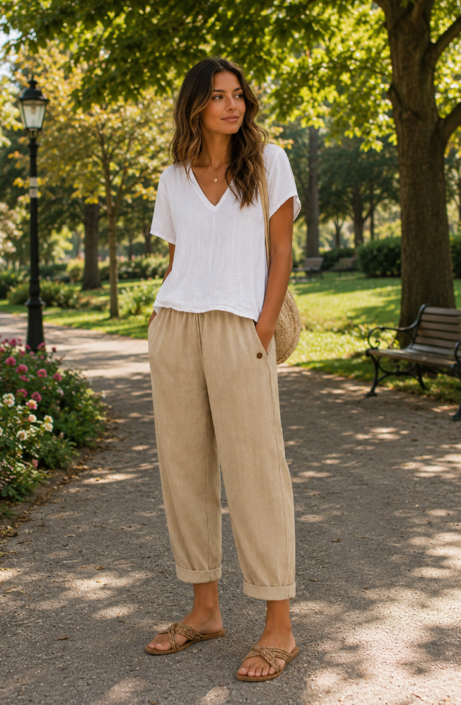 Maya | Coastal Linen Comfort Trousers