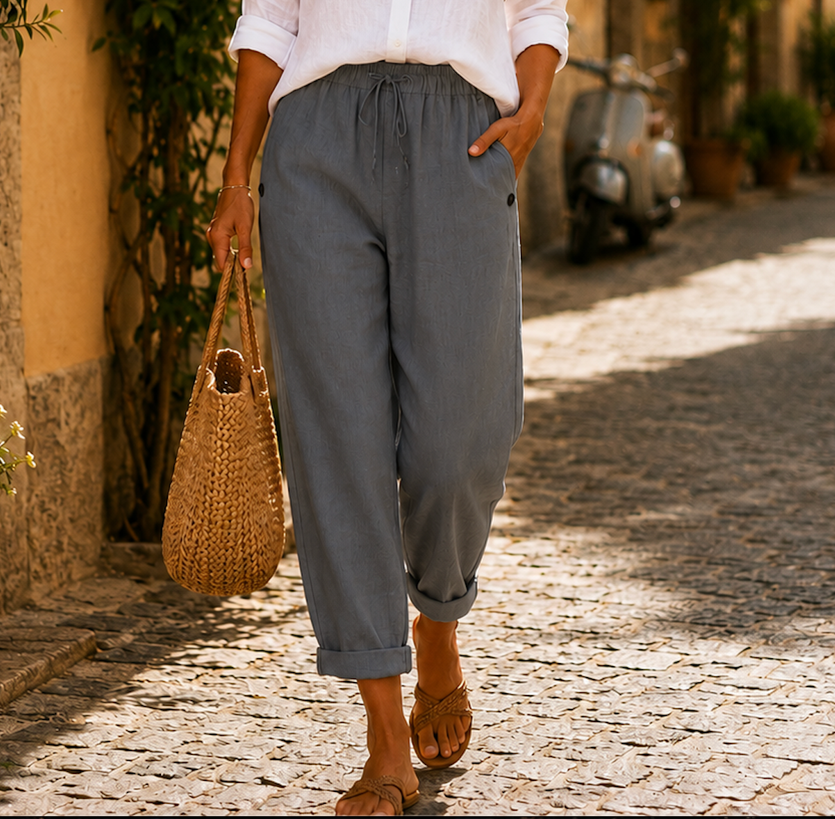 Maya | Coastal Linen Comfort Trousers