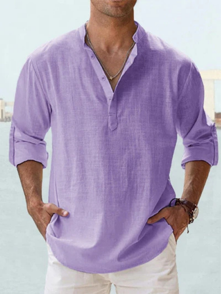 Adrian | Coastal Linen Popover Shirt