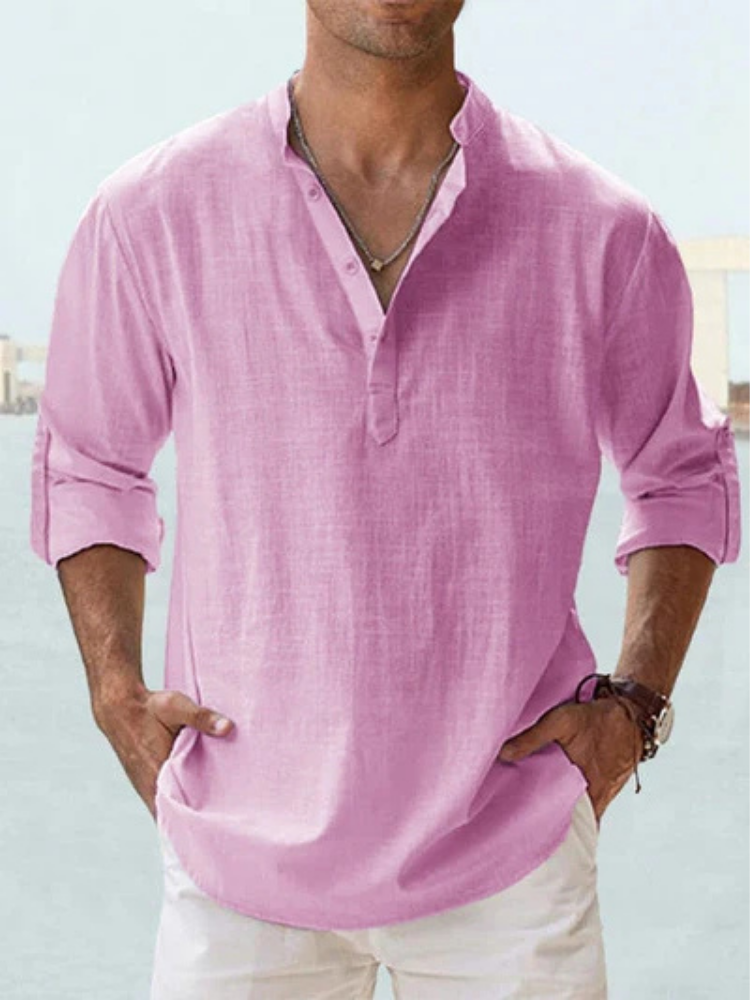 Adrian | Coastal Linen Popover Shirt