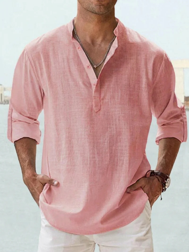 Adrian | Coastal Linen Popover Shirt
