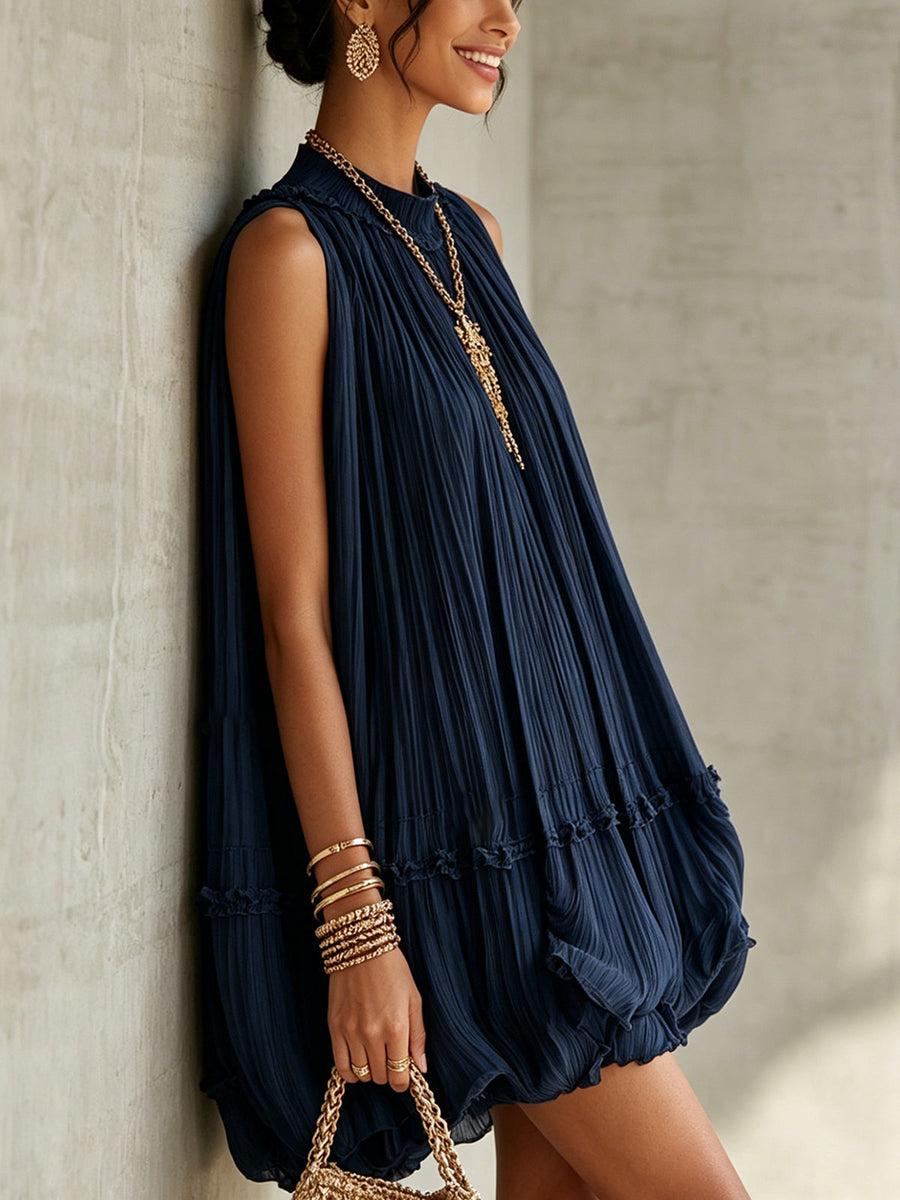 Celine | Pleated Resort Mini Dress