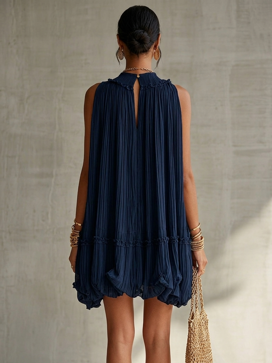 Celine | Pleated Resort Mini Dress