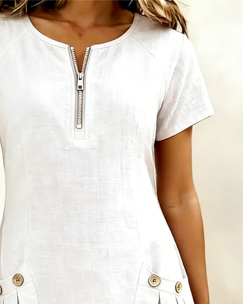 Mabel | Cotton Ease Zip Dress