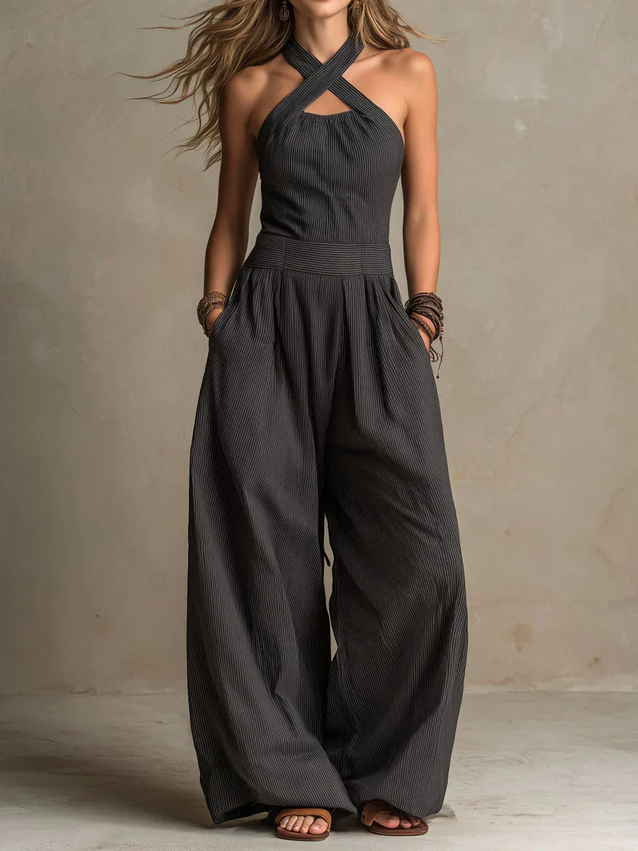 Serena | Cross-Neck Elegance Jumpsuit