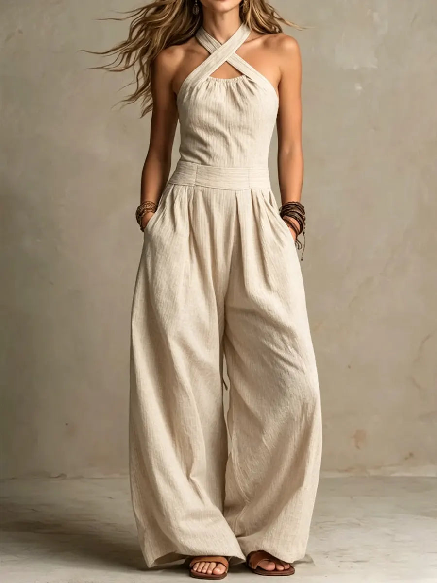 Serena | Cross-Neck Elegance Jumpsuit